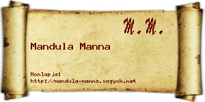 Mandula Manna névjegykártya